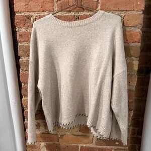 Cozy Beige Women's Crew Neck Sweater
